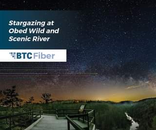 May be an image of sky and text that says 'Stargazing at Obed Wild and Scenic River BTC Fiber'