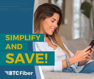 May be an image of ‎1 person and ‎text that says '‎SIMPLIFY AND SAVE! י BTC Fiber 1‎'‎‎