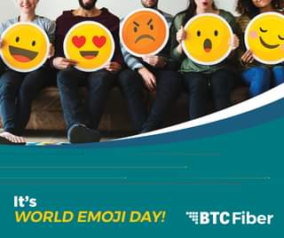 May be an image of 5 people and text that says 'It's WORLD EMOJI DAY! - BTCFiber BTC'